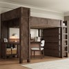 Whisen Wooden Queen Loft Bed with Wardrobe and Desk, Headboard with Storage - 3 of 4
