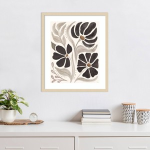 Amanti Art Modern Petals II Neutral by Veronique Charron Wood Framed Wall Art Print - 1 of 4