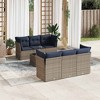 vidaXL 7 Piece Patio Sofa Set with Cushions - Gray - 2x Middle + Table + 4x Corner - 2 of 4
