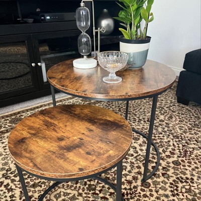 Yaheetech Nesting Round Accent Coffee Table For Living Room, Gray : Target
