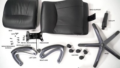 Ergonomic Swivel Executive Chair in Gray LeatherPlus with Metal Base