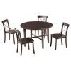 5-Piece Dining Ensemble, Retro Round Table and 4 Chairs with X-shaped Backrest, Suitable for Kitchens, Dining Rooms, and Living Spaces - 2 of 3