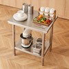 VEVOR Stainless Steel Prep Table, 24 x 30 x 31 Inch, 700 lbs Load Capacity, Heavy Duty Metal Worktable with 3 Adjustable Height Levels, Silver - 2 of 4