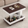 Racxily Adjustable Coffee Table End Table with Wheels, Modern Multifunctional Sofa Side Table with Lift-Top, 360 Rotating Top, for Living Room - 3 of 4