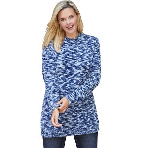 Woman Within Crewneck Chenille Sweater - 1 of 4