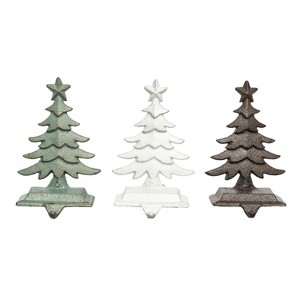 Transpac Iron Rustic Tree Stocking Holder Set of 3 - Decorative Metal Objects for Holiday Home Decor - 1 of 1