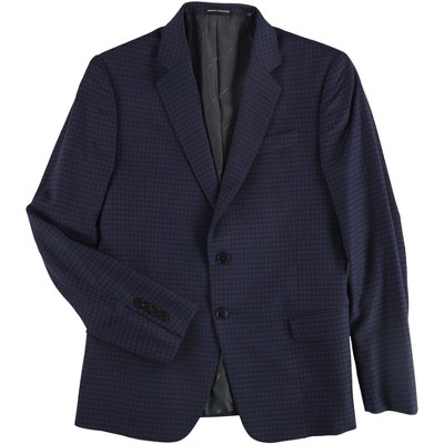 Armani Mens High Blue Box Two Button Blazer Jacket, Blue, 42 Regular