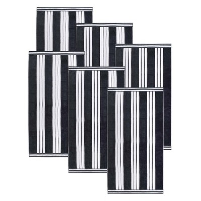 Striped Oversized Extra Large Cotton Beach Towel Set by Blue Nile Mills