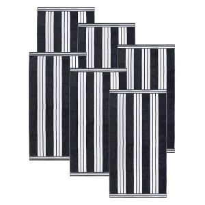 Striped Oversized Extra Large Cotton Beach Towel Set by Blue Nile Mills - 1 of 4