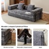 Flannel Floor Sofa Bed - Convertible Lounger with Back Support Pillows for Living & Bedroom - 4 of 4