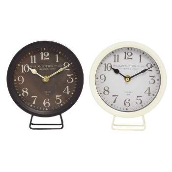 Set of 2 Metal Clocks Black - Olivia & May