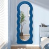Beautyolove 24 in. W x 63 in. H Irregular Blue Wood Framed Full Length Floor Mirror Wavy Full Body Mirror - 2 of 4