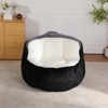 Airsurfer Oversized Black and White Bean Bag Chair Ultra-Soft Cozy Bean Bag Chair Comfort Seating for Living Room Relaxation - 2 of 4