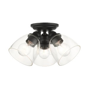 Livex Lighting Montgomery 3 - Light Flush Mount in  Black - 1 of 2