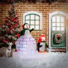 Whisen 5FT Lighted Christmas Inflatables Outdoor Decorations Penguins with a Scarf and Igloo, Rotating Colorful Light - White - 2 of 4