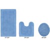 Edge Bath Rug 100% Premium Cotton Ultra-Soft Water Absorbent Tufted Solid Reversible 3 Piece Bathroom Rug Set for Machine Washable Bathmat - 2 of 4
