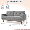 65 in Loveseat Sofa, Mid Century Modern Couch Comfy Love Seat Couches for Living Room, 2 Seater Deep Seat Sofa, Upholstered Couches - 2 of 4