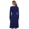 Clearlove Women's Long Sleeve Dress V Neck  Casual Loose Pleated Tiered Maxi Dresses - 4 of 4