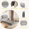 Homhougo Bed Frame, Wooden Platform Bed Frame with 2-Tier Storage Headboard and 2 Drawers Beige - 3 of 4