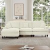 GDFStudio Arthur Modern Chenille Upholstered Sectional Sofas with Removable Ruffles Pleats Skirts and Spindle Legs - 2 of 4