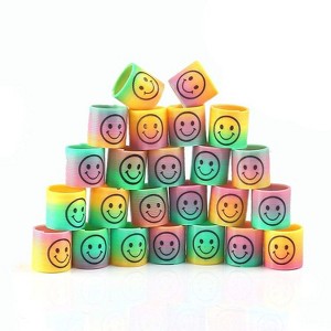 Bucket of 72 Mini Rainbow Emoticon Springs - 1 of 4