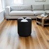 AndMakers Black Faux Leather Round Ottoman - 3 of 4