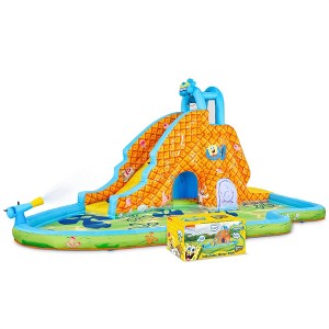 Sunny & Fun SpongeBob Slide ‘N Spray Inflatable Water Slide with Climbing Wall, Splash Down Pool & More - 1 of 4