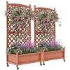 Raised Garden Bed with Trellis and Wheels Vertical Horticulture Trellis Planter with Drainage Holes - 2 of 4