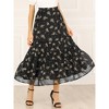 INSPIRE CHIC Women's Floral Elastic Waist Tiered Ruffle Boho Midi Skirts - 3 of 4