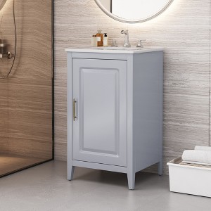 Okak 20 Inch Bathroom Organizer Bathroom Storage Cabinet with Sink Vanity with Door Shelf - 1 of 4