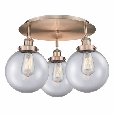 Canton - 3 Light Flush Mount In Art Deco Style-11.88 Inches Tall and 19.75 Inches Wide