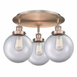 Canton - 3 Light Flush Mount In Art Deco Style-11.88 Inches Tall and 19.75 Inches Wide - 1 of 1