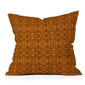 Deny Designs Schatzi Teriana Geometric Outdoor Throw Pillow Orange - 1 of 4
