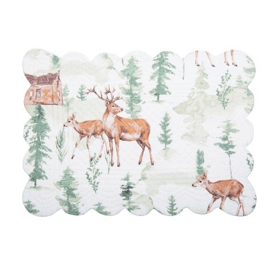 C&f Home Christopher Forest Woven Reversible Rustic Lodge Placemat Set ...