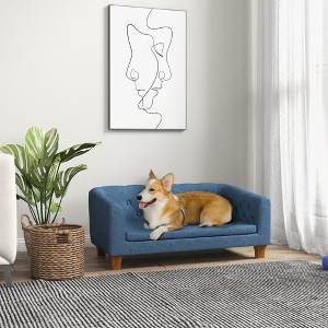 XIYUYEU Dog Bed Elegant Pet Bed for Dogs 37.8" Comfy Dog Couch with Wood Legs Durable Elevated Dog Sofa Bed, Blue - 1 of 4