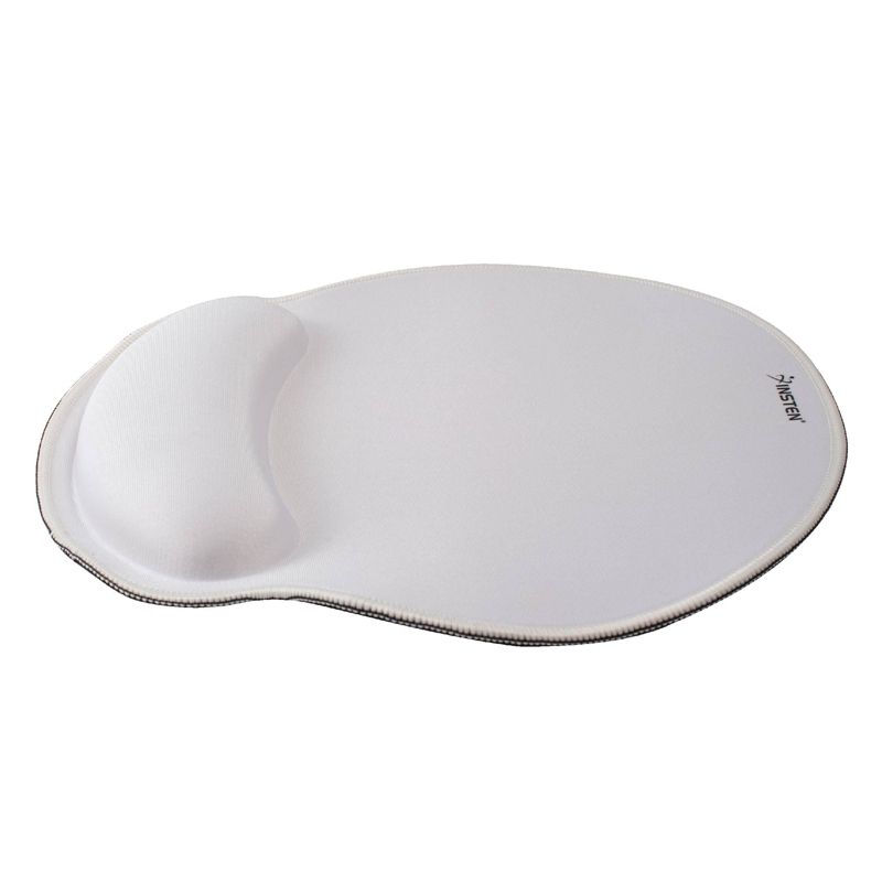 Insten Mouse Pad with Wrist Support Rest, Stitched Edge Mat, Ergonomic Support, Pain Relief Memory Foam, Round, White, 10.5 x 9.5 inches, 5 of 10