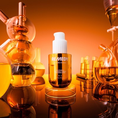 Remedy Skin 15% Vitamin C Complex Brightening Antioxidant Serum for Daily Defense with Ferulic Acid, Ectoin, Hyaluronic Acid - 1 fl oz.