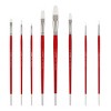 Creative Mark Pro White Soft Filament Acrylic Paint Brushes - Assorted Professional Set of 8 - Seamless Ferrule - Short Wood Handle Brushes for - 2 of 4