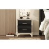 PAGED Elegant Night Stand High Gloss Nightstand Mirrored Bedside Table with Metal Handle and 2 Drawers for Bedroom - 2 of 4