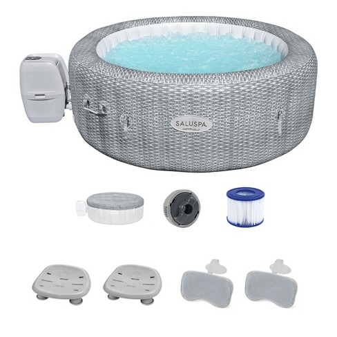 Bestway Coleman Honolulu AirJet Inflatable Hot Tub with EnergySense Cover,  2-Pack SaluSpa Spa Seat and 2 Sets of SaluSpa Padded Headrest Pillows