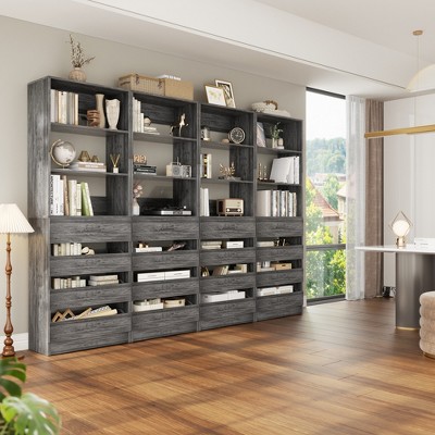Aheaplus Closet System with 4 Drawers and Adjustable Shelves