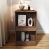 Okak 59.09IN Modern Standing Desk with Drawers, Corner Desk with Extendable Table, Adjustable Desk for Living Room, Study, Office, Walnut - 2 of 4