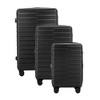 IZOD Camellia Premium Lightweight ABS 3 Piece Luggage Set - 20", 24", 28" with 360° Dual Spinning Wheels and Combo Lock - Black - 3 of 4