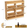 Shoe Storage Cabinet with 4 Flip Drawers, Wood Shoe Cabinet with Rattan Doors & Adjustable Shelves, Freestanding Shoe Organizer for Entryway, Hallway - 2 of 4