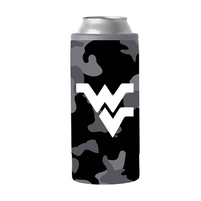 NCAA West Virginia Mountaineers 12oz Black Camo Slim Can Cooler