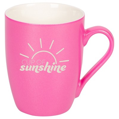 Elanze Designs Cup of Sunshine 10 Ounce Ceramic Laser-Etched Engraved Drinkware Mug, Metallic Princess Pink