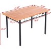Costway 47'' Dining Table Modern Rectangular Kitchen with Spacious Tabletop & Steel Legs - 3 of 4