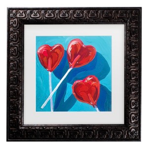 Trademark Fine Art - Key and Sea Heart Lollipops Matted Framed Art - 1 of 4