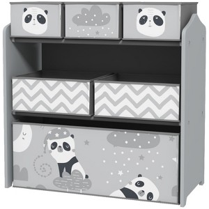 FONTOI Children's Toy Organizer with Animal Design for Nursery Kindergarten, Toy Storage with 6 Storage Bins for Kids, Gray, 11.8"*26"*24.8" - 1 of 4