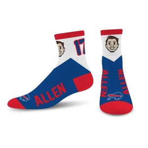 NFL Buffalo Bills J Allen Bobble Youth Socks: Cushioned Knit Quarter 7-9 Kids - 1 of 3